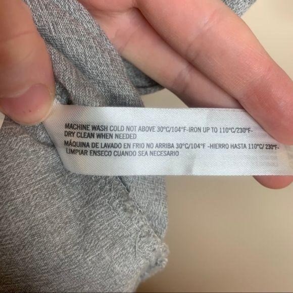 Denim & Flower Polo Shirt Light Heather Gray Contrast Breast Pocket Fitted LG - Picture 7 of 8